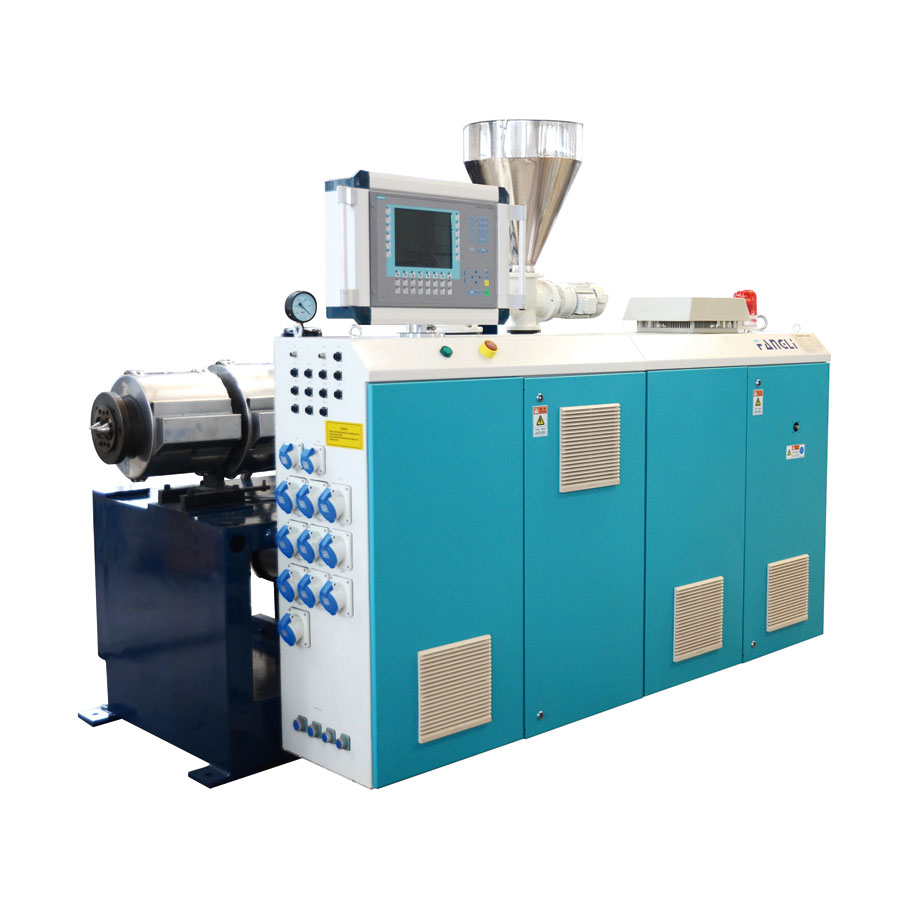 Extruder din plastic cu două șuruburi de tip conic